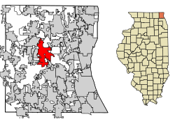 Lake County Illinois Incorporated and Unincorporated areas Grayslake Highlighted